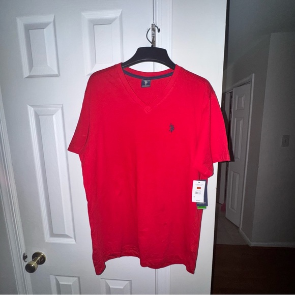 U.S. Polo Assn. Other - U.S. Polo Assn. Men’s Medium Red Solid V-Neck T-Shirt NWT Short Sleeve Cotton